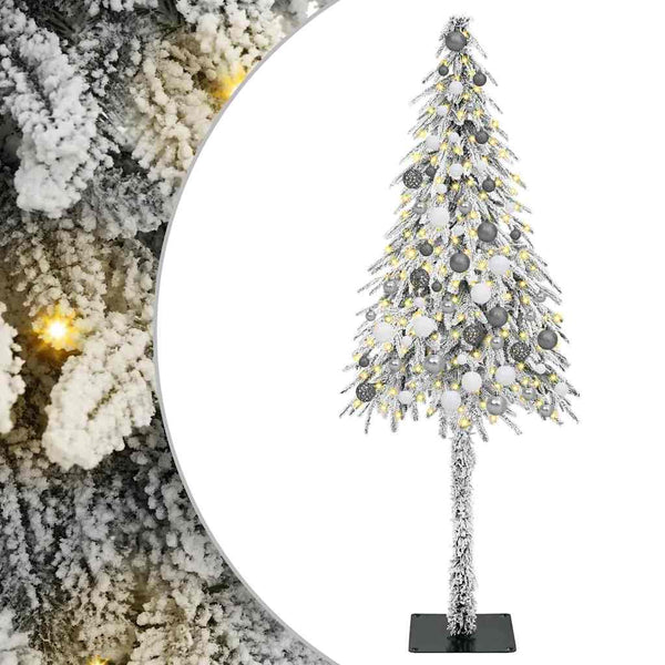 Joulukuusi 300 LED-valoilla Valkoinen 180 cm PE ja Teräs