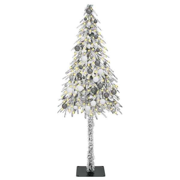 Joulukuusi 300 LED-valoilla Valkoinen 180 cm PE ja Teräs