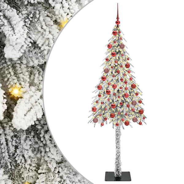 Joulukuusi 300 LED-valoilla Valkoinen 180 cm PE ja Teräs