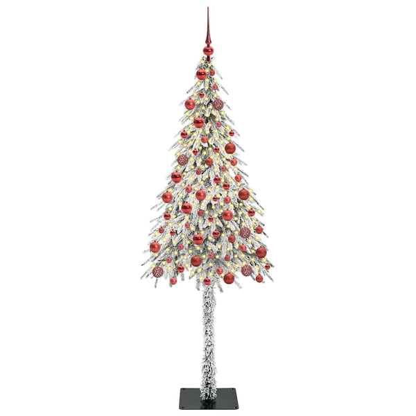 Joulukuusi 300 LED-valoilla Valkoinen 180 cm PE ja Teräs