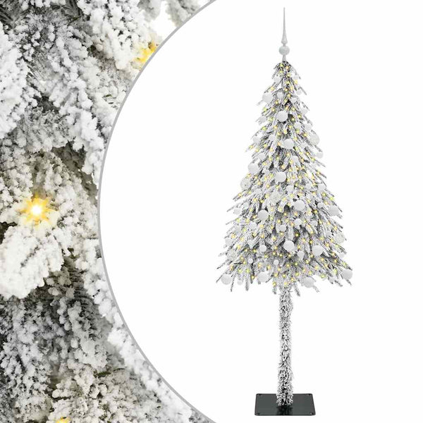 Joulukuusi 300 LED-valoilla Valkoinen 180 cm PE ja Teräs