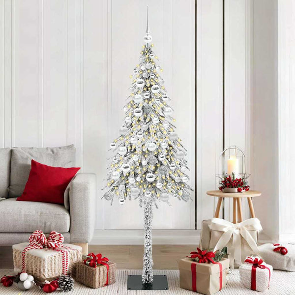 Joulukuusi 300 LED-valoilla Valkoinen 180 cm PE ja Teräs