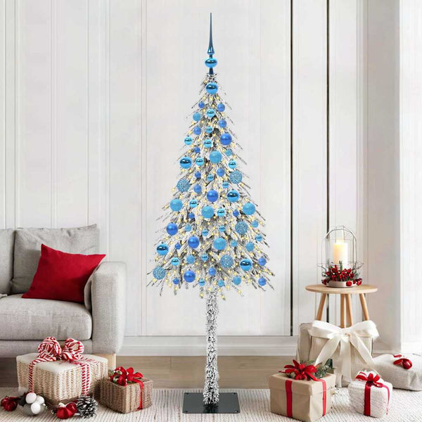 Joulukuusi 300 LED-valoilla Valkoinen 180 cm PE ja Teräs