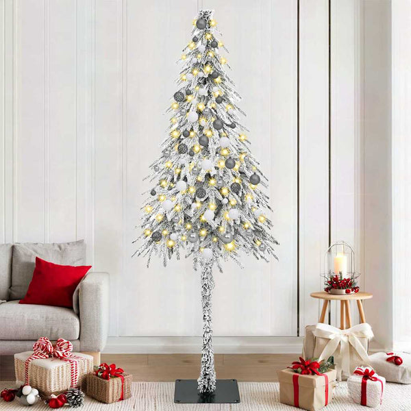 Joulukuusi 300 LED-valoilla Valkoinen 210 cm PE ja Teräs