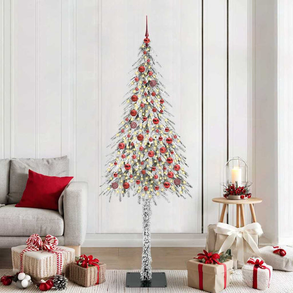 Joulukuusi 300 LED-valoilla Valkoinen 210 cm PE ja Teräs