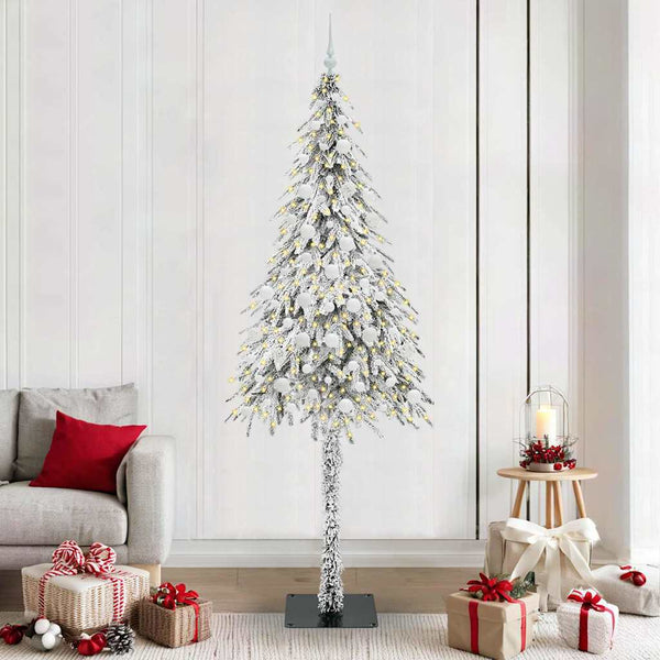 Joulukuusi 300 LED-valoilla Valkoinen 210 cm PE ja Teräs
