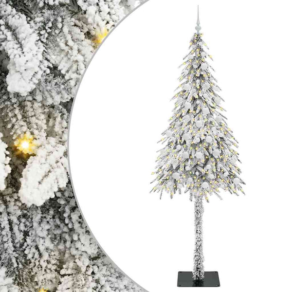 Joulukuusi 300 LED-valoilla Valkoinen 210 cm PE ja Teräs