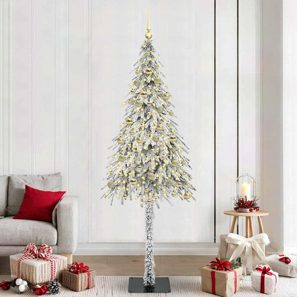 Joulukuusi 300 LED-valoilla Valkoinen 210 cm PE ja Teräs