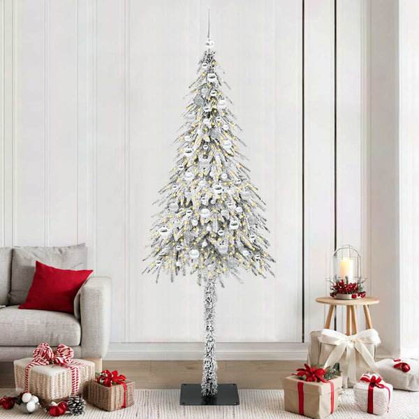 Joulukuusi 300 LED-valoilla Valkoinen 210 cm PE ja Teräs