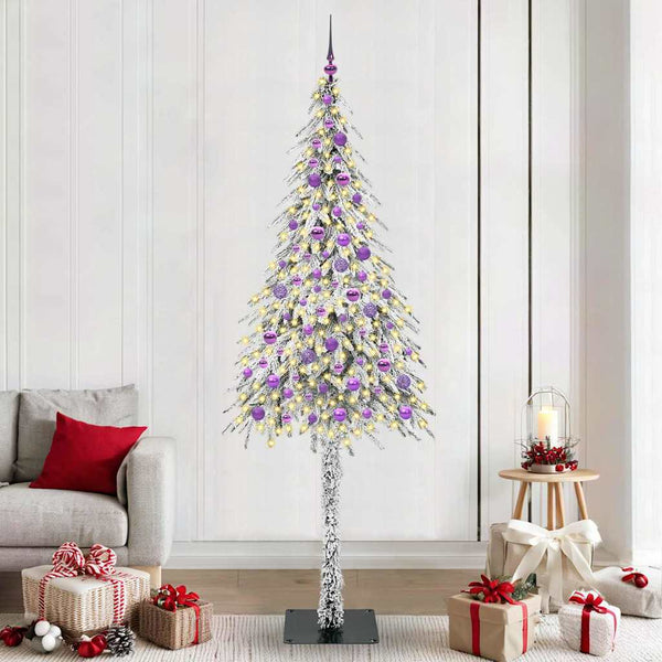 Joulukuusi 300 LED-valoilla Valkoinen 210 cm PE ja Teräs
