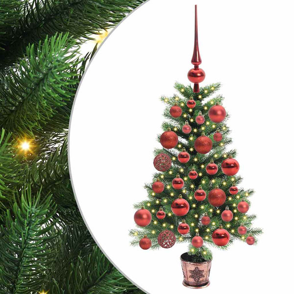 Joulukuusi 150 LED-valoilla jalustalla Vihreä 65 cm PE