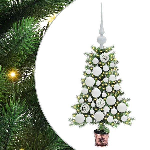 Joulukuusi 150 LED-valoilla jalustalla Vihreä 65 cm PE