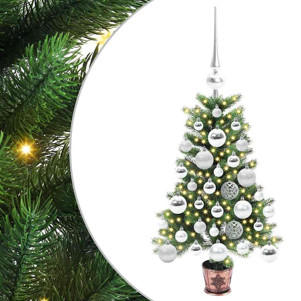 Joulukuusi 150 LED-valoilla jalustalla Vihreä 65 cm PE