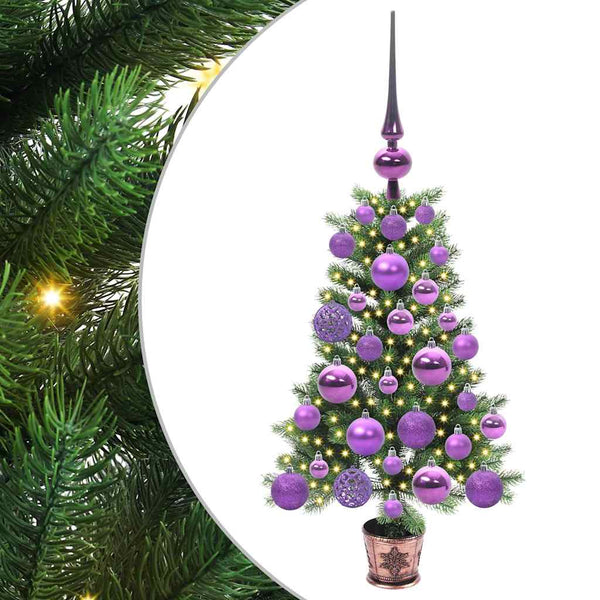 Joulukuusi 150 LED-valoilla jalustalla Vihreä 65 cm PE