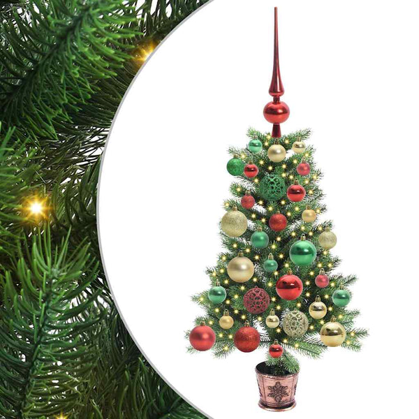 Joulukuusi 150 LED-valoilla jalustalla Vihreä 65 cm PE