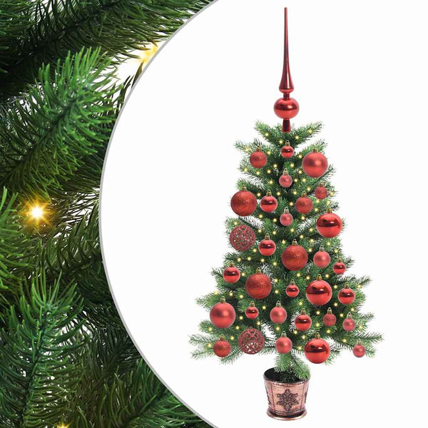 Joulukuusi 150 LED-valoilla jalustalla Vihreä 90 cm PE