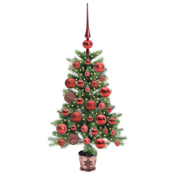 Joulukuusi 150 LED-valoilla jalustalla Vihreä 90 cm PE