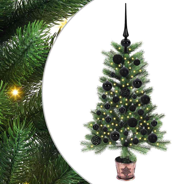 Joulukuusi 150 LED-valoilla jalustalla Vihreä 90 cm PE