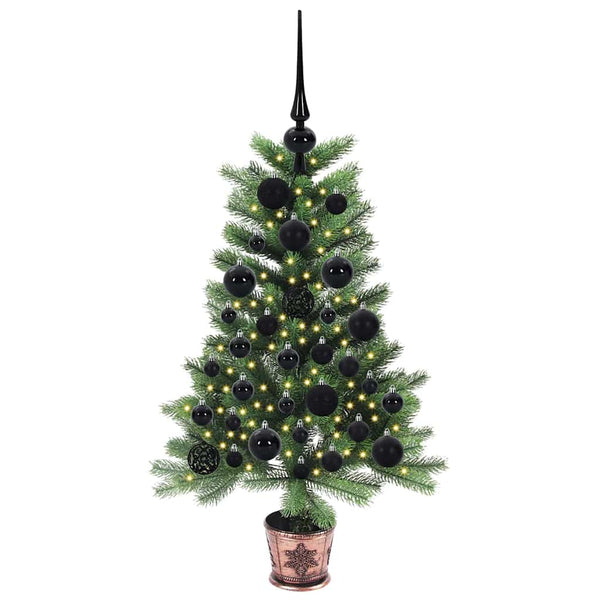 Joulukuusi 150 LED-valoilla jalustalla Vihreä 90 cm PE