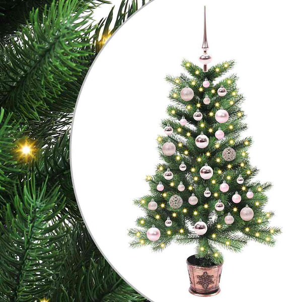 Joulukuusi 150 LED-valoilla jalustalla Vihreä 90 cm PE