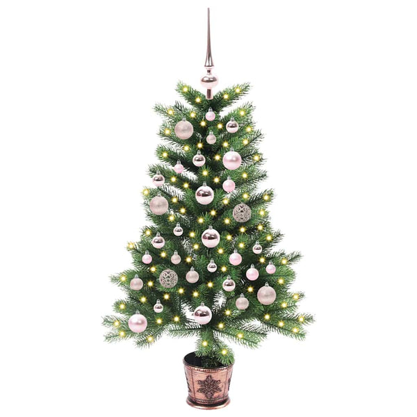 Joulukuusi 150 LED-valoilla jalustalla Vihreä 90 cm PE