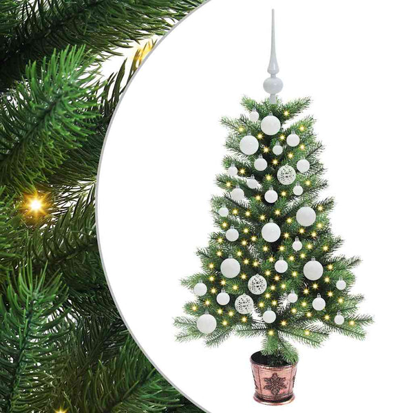 Joulukuusi 150 LED-valoilla jalustalla Vihreä 90 cm PE