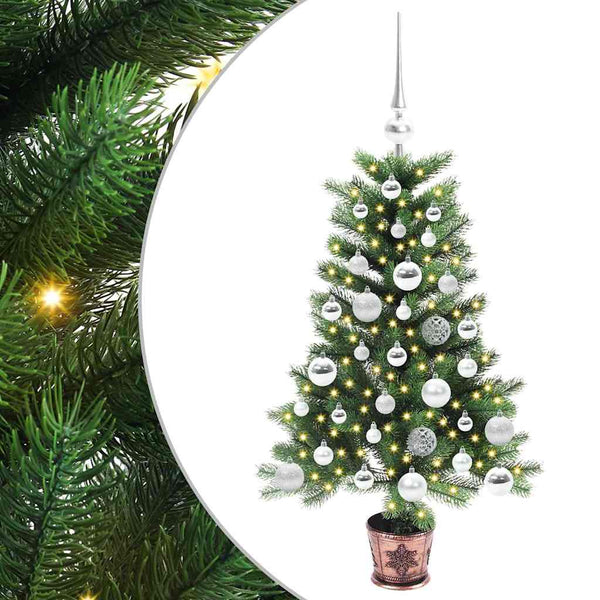 Joulukuusi 150 LED-valoilla jalustalla Vihreä 90 cm PE