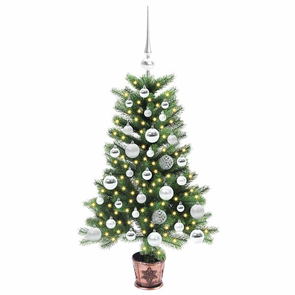 Joulukuusi 150 LED-valoilla jalustalla Vihreä 90 cm PE