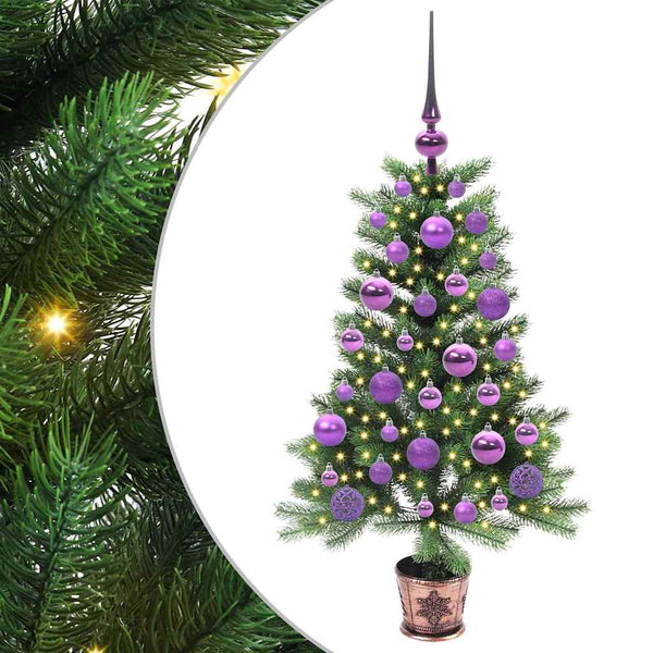Joulukuusi 150 LED-valoilla jalustalla Vihreä 90 cm PE