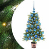 Joulukuusi 150 LED-valoilla jalustalla Vihreä 90 cm PE
