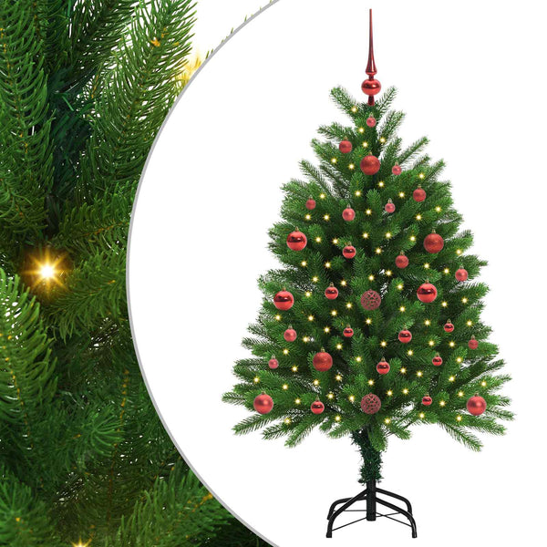 Joulukuusi 150 LED-valoilla jalustalla Vihreä 120 cm PE