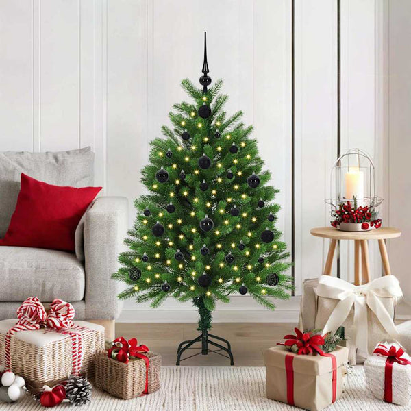 Joulukuusi 150 LED-valoilla jalustalla Vihreä 120 cm PE