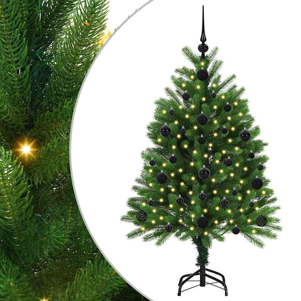 Joulukuusi 150 LED-valoilla jalustalla Vihreä 120 cm PE