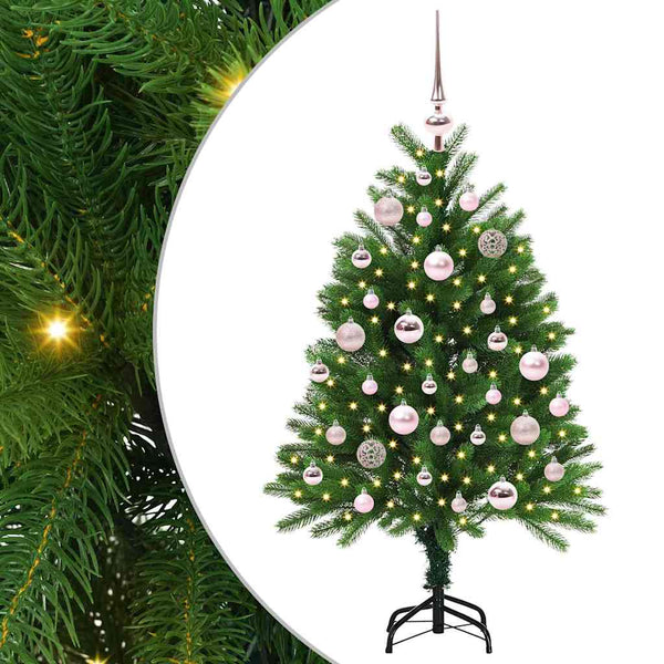 Joulukuusi 150 LED-valoilla jalustalla Vihreä 120 cm PE