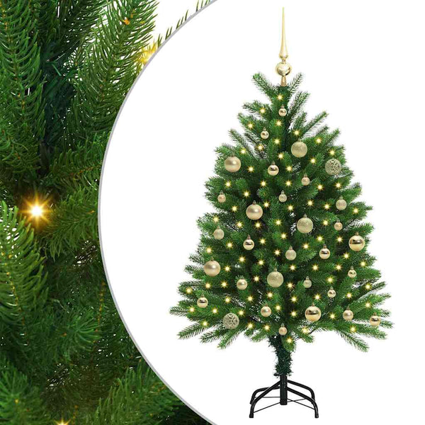 Joulukuusi 150 LED-valoilla jalustalla Vihreä 120 cm PE