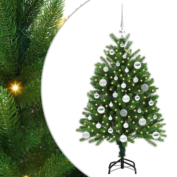 Joulukuusi 150 LED-valoilla jalustalla Vihreä 120 cm PE