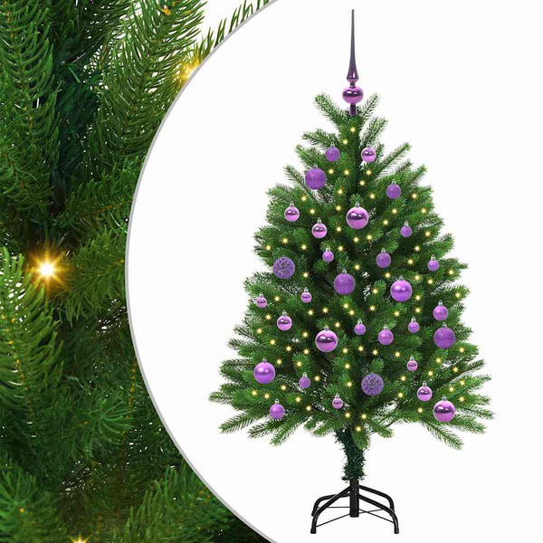 Joulukuusi 150 LED-valoilla jalustalla Vihreä 120 cm PE
