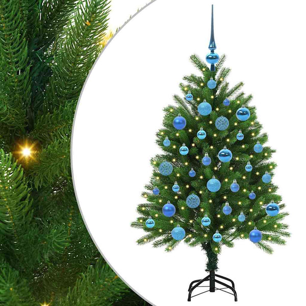 Joulukuusi 150 LED-valoilla jalustalla Vihreä 120 cm PE