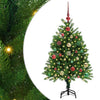 Joulukuusi 150 LED-valoilla jalustalla Vihreä 120 cm PE