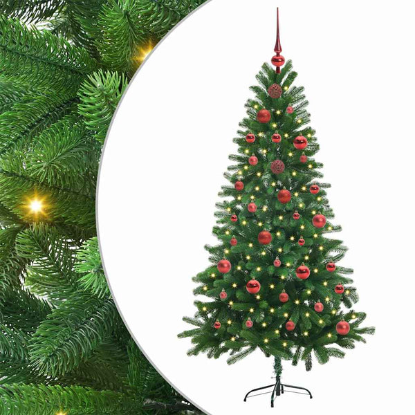 Joulukuusi 150 LED-valoilla jalustalla Vihreä 150 cm PE