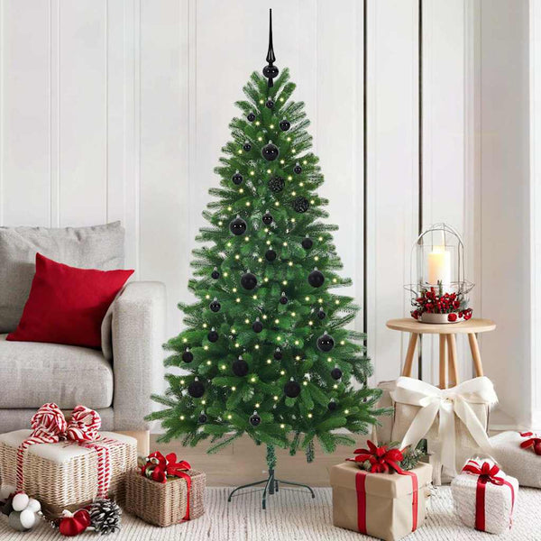 Joulukuusi 150 LED-valoilla jalustalla Vihreä 150 cm PE