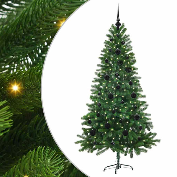 Joulukuusi 150 LED-valoilla jalustalla Vihreä 150 cm PE