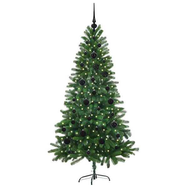 Joulukuusi 150 LED-valoilla jalustalla Vihreä 150 cm PE