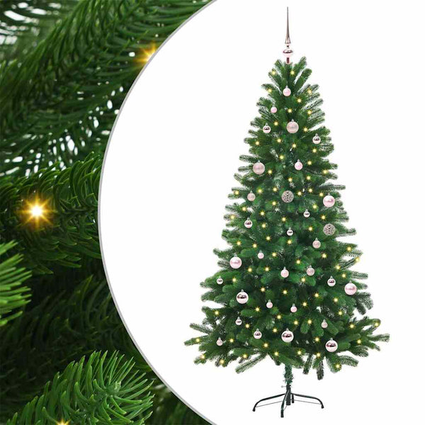 Joulukuusi 150 LED-valoilla jalustalla Vihreä 150 cm PE