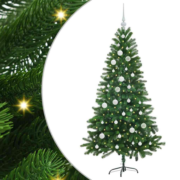 Joulukuusi 150 LED-valoilla jalustalla Vihreä 150 cm PE