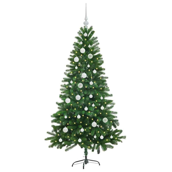 Joulukuusi 150 LED-valoilla jalustalla Vihreä 150 cm PE