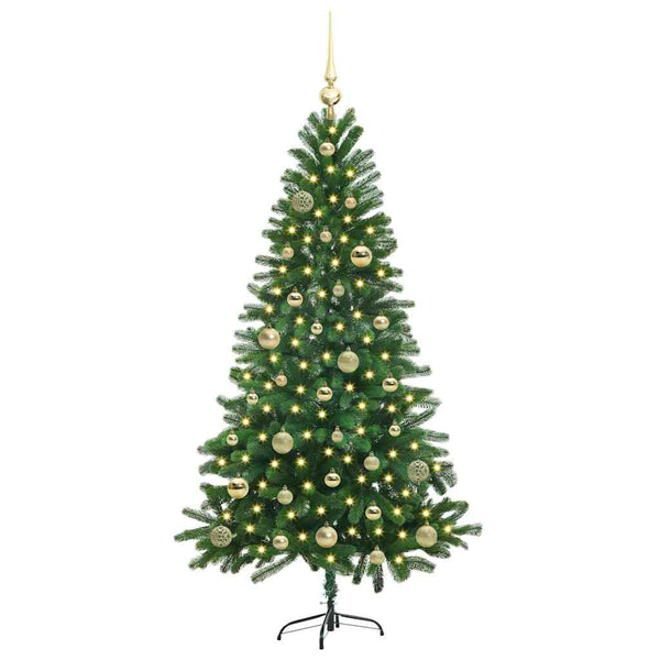 Joulukuusi 150 LED-valoilla jalustalla Vihreä 150 cm PE
