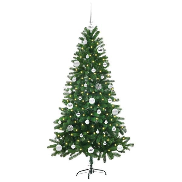 Joulukuusi 150 LED-valoilla jalustalla Vihreä 150 cm PE