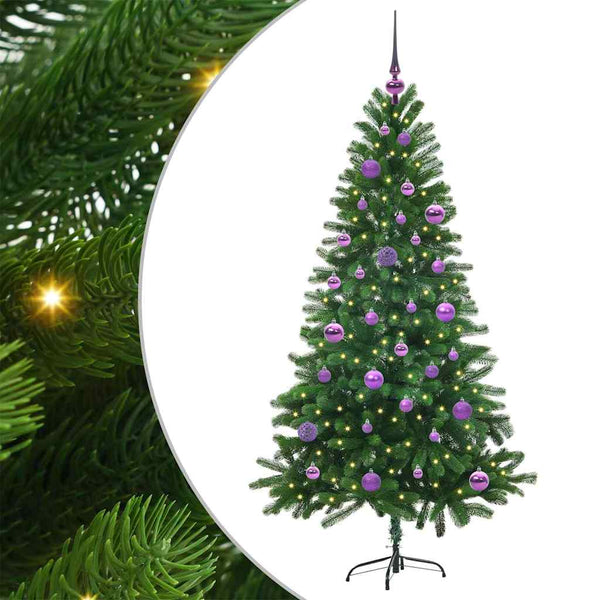 Joulukuusi 150 LED-valoilla jalustalla Vihreä 150 cm PE