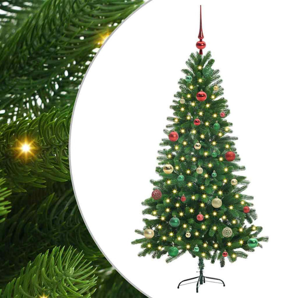 Joulukuusi 150 LED-valoilla jalustalla Vihreä 150 cm PE